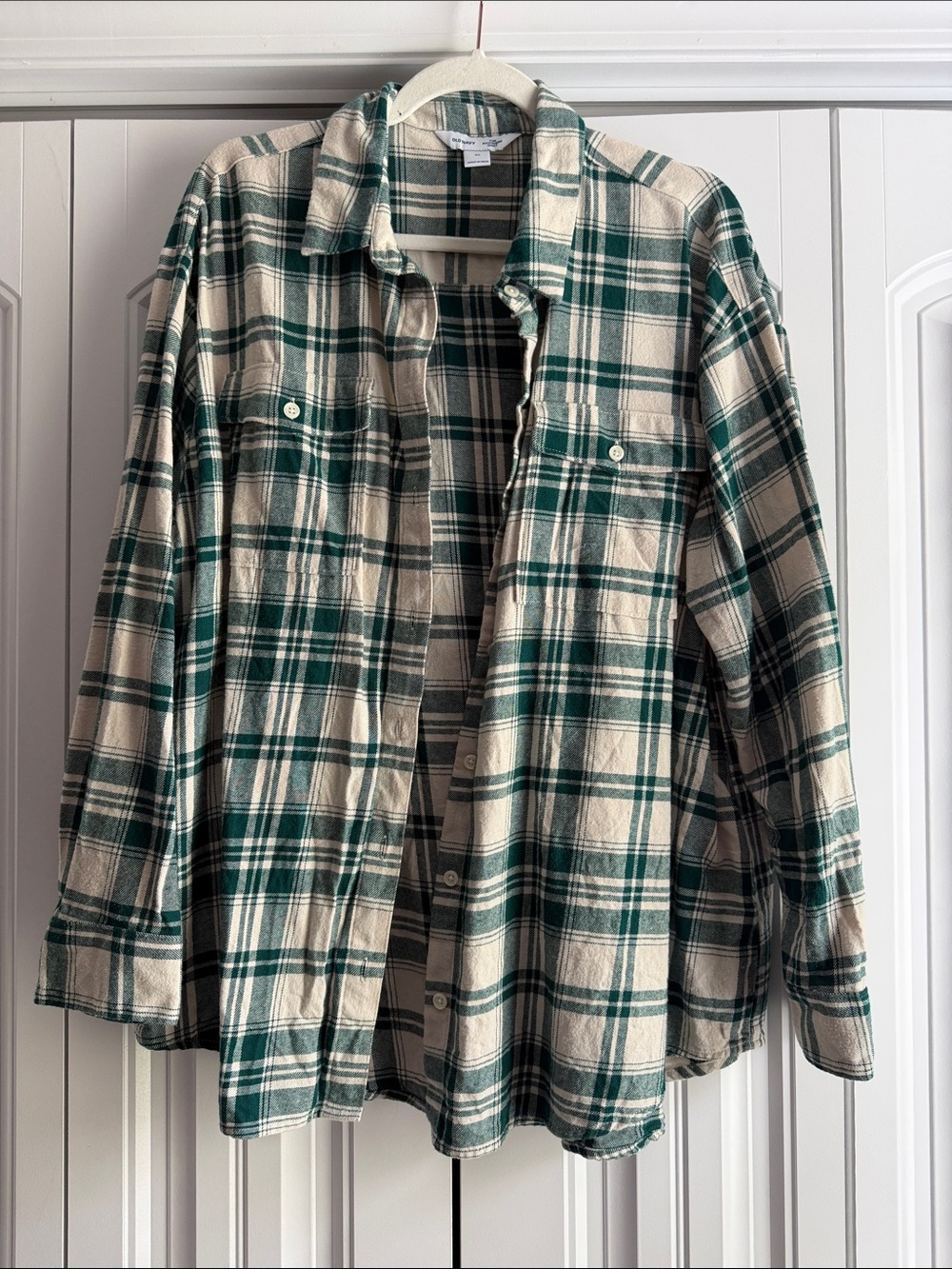 WOMENS OLD NAVY THE BOYFRIEND FLANNEL SHIRT